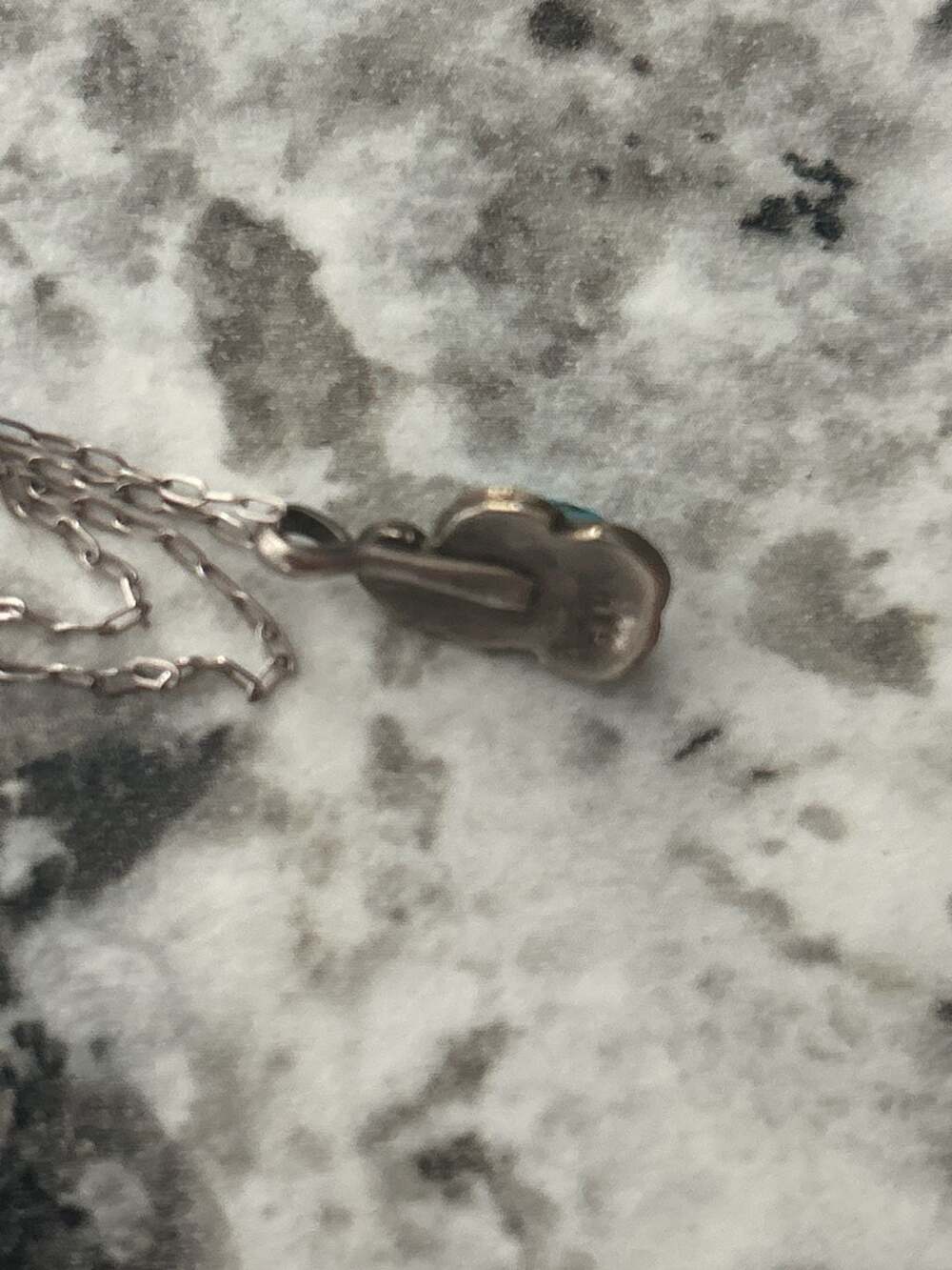 Vintage Navajo Sterling Silver Sleeping Beauty Turquoise Pendant Necklace - Picture 2 of 3